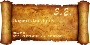 Sagmeister Erik névjegykártya